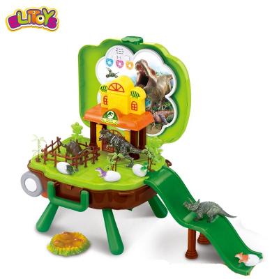 China 3 in 1 Portable Dinosaur World Suitcase Suit Parking Toy With Light and Music 74*34.5*116cm for sale