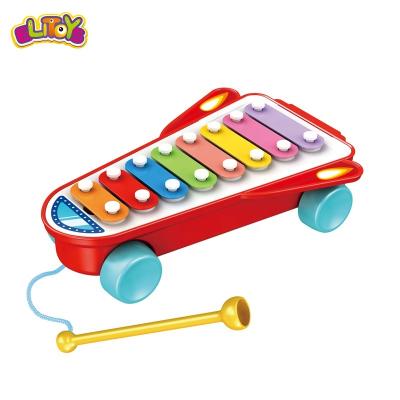 China 2021 Battery Operated Toy Hand Knock Piano Harp 8 Piano Sound Musical Instrument Toy Baby Carton Set Toys for sale