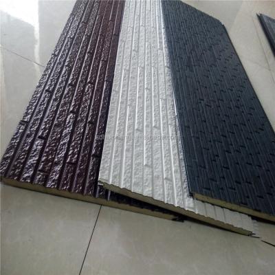 China Modern 3d brick or stone decoration PU/EPS panel, exterior wall insulation sandwich panel for sale