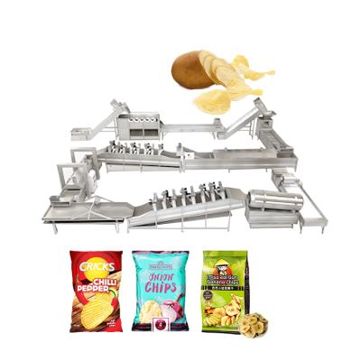 China Full Automatic Industrial Automatic Potato Chips Frying Production Line French Fry Making Machine With Low Price for sale