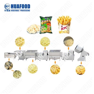 China Automatic Automatic Potato Chips Making Semi-automatic Frozen French Fries Processing Line for sale