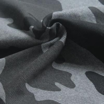 China Anti-Static Popular Hot Sale Polyester Cotton Fleece Camouflage Rib Printed Fabric for sale