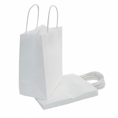 China Custom Paper Shopping Bags Recycled Materials OKcarton Logo Printed White Paper Bag With Handle for sale