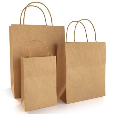 China Recycled Materials OKcarton Paper Bag Packaging Kraft Paper Shopping Paper Bags Custom Gift Packing Different Sizes Custom Available for sale