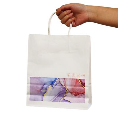 China Recycled Materials OKCARTON Kraft Paper Gift Bags , White Bags Bulk For Shopping for sale