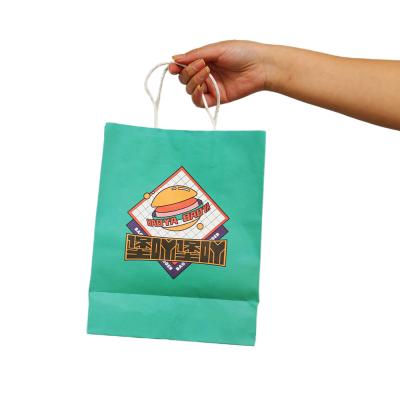 China OKCARTON Biodegradable Kraft Paper Food Service Bags For Burger for sale