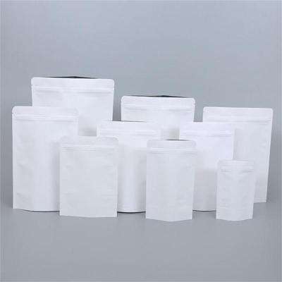 China Recycled Biodegradable Materials OKCARTON Kraft Paper White Foil Lined Tea Coffee Food Packaging Dry Bag for sale