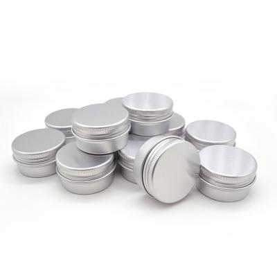 China OKCARTON Cosmetic Round Aluminum Cans Tin Can Screw Top Metal Lid Containers For Lip Balm Opens Candles Cosmetic Goodies for sale