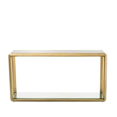 China Modern Two Layer Design Stainless Steel Marble Living Room Or Fashion Glass Console Table For Wholesale for sale