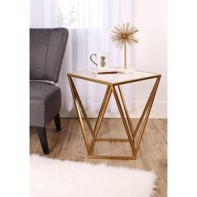 China Convertible style modern simple luxury coffee table living room furniture gold metal stainless steel center glass top coffee table for sale