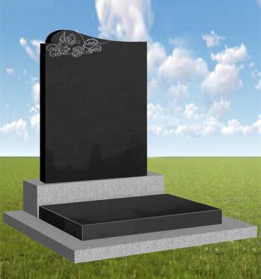 China Traditional Natural Black Granite Gravestone Black Granite Tile Grave Granite Headstone Pictures and Prices for sale