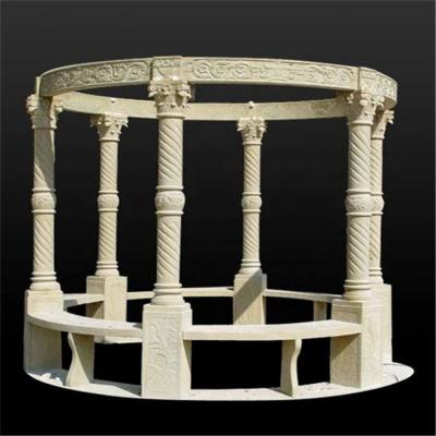 China Modern High Quality Hand Carved Outdoor Castle Garden Decoration Marble Pavilion Gazebo Sculpture for sale