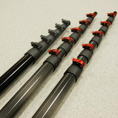 China Heavy Duty Locking Telescopic Carbon Fiber Pole 3K Telescoping Carbon Fiber Tubes for sale