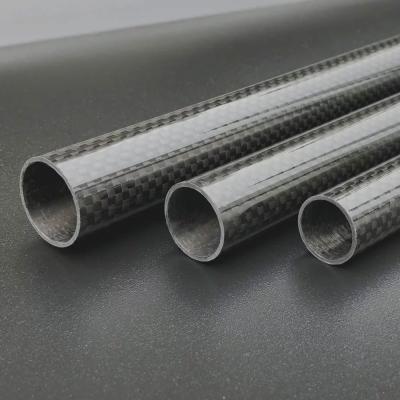 China High Grade Flexural Strenght Wrapped Prepreg Carbon Fibre Tube 18.0x16.0 X 1000 Mm CFRP for sale