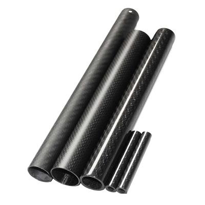 China CFRP Gloss Finish Twill Weave Carbon Fiber Pipes Chemical Resistance for sale