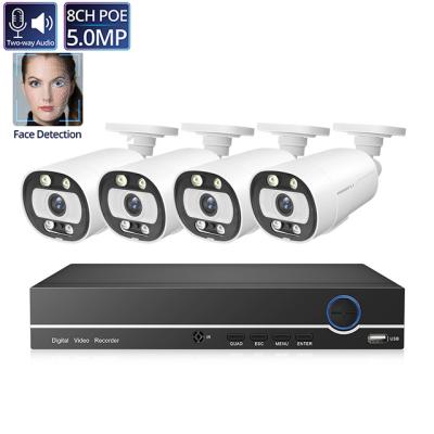 China NIGHT VISION 4CH POE NVR KIT 5MP Bullet IP Camera CCTV Outdoor Waterproof Surveillance Systems for sale