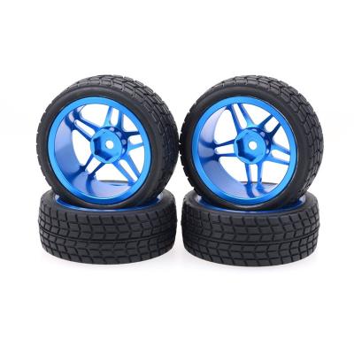 China RC Hobby RC 1/10 On Road 12 Millimeter Soft Blue Tires & Aluminum Alloy Wheel Hex for sale