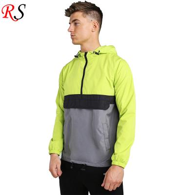 China New design color block hot sale QUICK DRY waterproof men's anorak custom made nylon jacket for sale