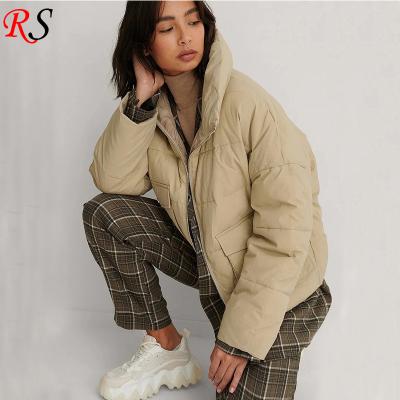 China China Factory Wholesale Custom Women's Large Winter Coat Breathable Short Pocket Padded Jacket for sale