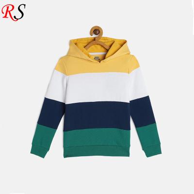 China New Arrival Selling Kids Cotton Fleece Boys Regular Warm Custom Color Block Hoodie Pullover Hooded Sweatshirt for sale