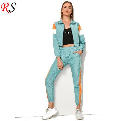 China Hot Sale New Sexy Women Crop Logo Anorak Set Custom Made Tracksuit QUICK DRY for sale