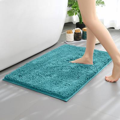 China Washable Soft Absorbent Chenille Shaggy Machine Washable Bathroom Carpet Mats Rugs Microfiber Dries Quickly Luxury Plush Bath Blanket for sale