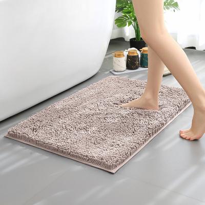 China Washable Bath Mats For Tub, Shower, Bathroom 3 Piece Bathroom Covers Set Non Slip And Absorbent Soft Chenille Bath Cover for sale