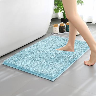 China Hot Sale Home Products Washable Water-absorbent Bathtubs Chenille Bath Mat Bathroom Kitchen Bedroom Shaggy Non-Slip Mat for sale