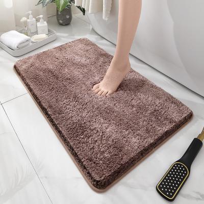 China Washable Fluffy Microfiber Quick Dry Plush Shower Mat Embellished Bath Cover Non Slip Bath Mats for sale