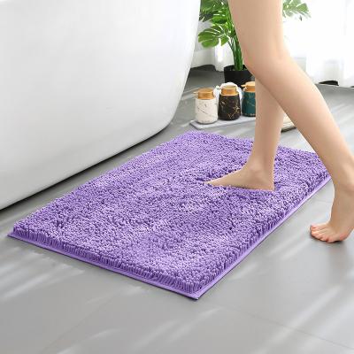 China Water Absorption Bath Mat Washable Non-slip Toilet Mat Bath Tub Mat Bathmat Shaggy Chenille for sale