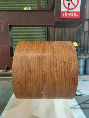 China Printech Color Coil 50-Year Warranty 3003H24 Aluminium Coil 0.80*1200 PVDF Wood Grain Printech Color Coated Coil for sale