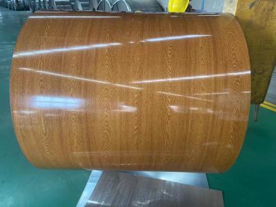 China PVDF Printech Wood Grain Color Coil 50-Year Warranty 3003H24 Aluminium Coil 0.80*1200 Color Coated Coil for sale