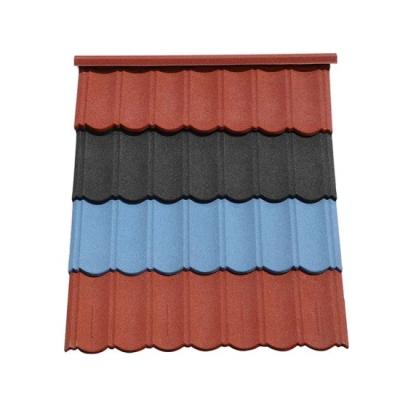 China Brick Red Bond Classic Stone Coated Aluzinc Galvalume Metal Roofing Tiles 50 Years Warranty for sale