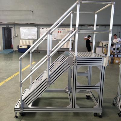 China industrial work platform stair step/stair and platform system/aluminum step ladder platform for sale