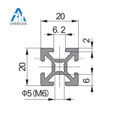 China Industrial PG20 2020 4 Slots T/V Slot Aluminum Profile for sale