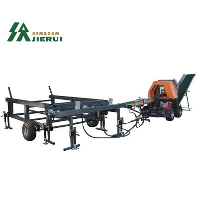 China Home Firewood Processor JIERUI CE Approved Horizontal Fast Log Splitter with Chainsaw for sale