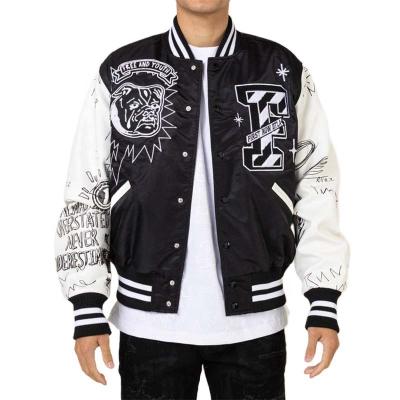 China OEM QUICK DRY Custom Wool Printed Embroidery Letterman Baseball Bomber Vintage Varsity Jacket Color Block For Men for sale