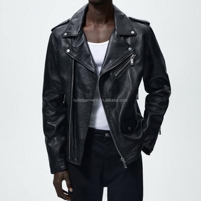 China High quality outdoor fresh wear street bicycle leather jacket custom made wholesale waterproof style for men for sale