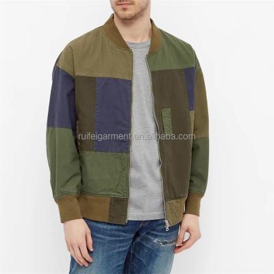 China OEM Reversible Custom Patch Multi Color Block Streetwear Baseball Bomber Jacket For Men for sale