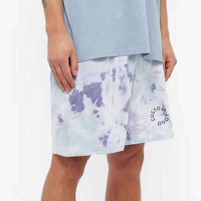 China OEM Custom 80% Cotton 20% Polyester Tie Dye Anti-Wrinkle Terry Sports Sweat Fleece French Shorts For Men for sale