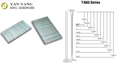 China T-nails series silver color furniture staples 10 years production experiences sofa staples supplier for sale