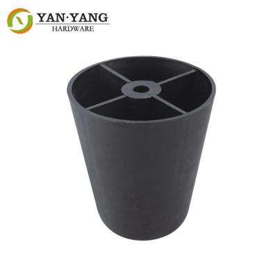 China Black Sofa Rounded column Plastic Leg for Furniture hardware for sale