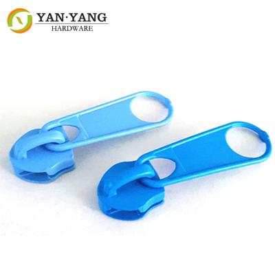 China No. 5 blue color plastic zipper puller Nylon zipper durable quality decorative for sale