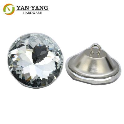 China wholesale price diamond glass sofa button crystal buttons for sale