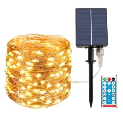 China 100 LED Lights Outdoor Waterproof Solar Powered String Light Outdoor Decoration For Christmas Halloween Decoration for sale