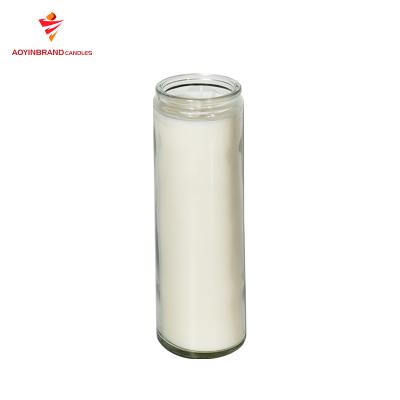 China Factory 7 Day Candle Glass Jar Soy Candle Wholesale Flameless Wax 8 Inch Candles for sale