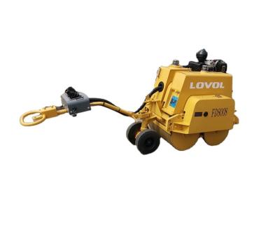 China DO rolling work in LOVOL 5.68kw 700KG mini narrow ground vibratory road roller walking behind roller paving machine FD8008 for sale for sale