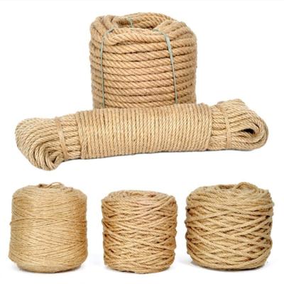 China Decorative Hemp High Quality Raw Fine Rope Hemp Rope Sisal Wear Resistant Binding Rope for sale