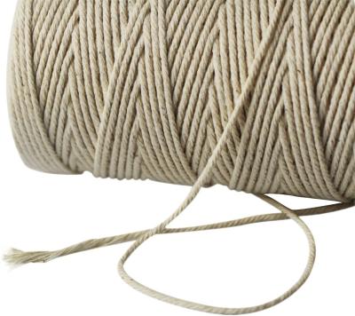 China High Quality White Natural Sisal Rope 4-Ply Cotton Rope Braided Rope For Bundled Sausage Bread Cookies And DIY Craft for sale