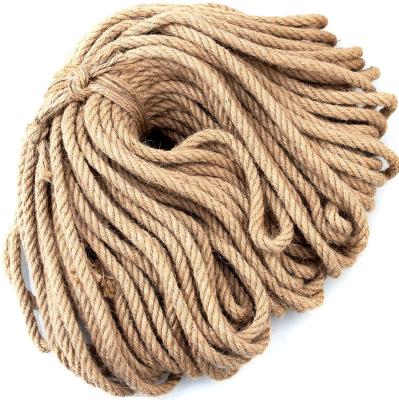 China Durable Natural Jute Rope Twisted Hemp Rope Brown Manila Rope (100 ft 1 inch) for craft, dock for sale